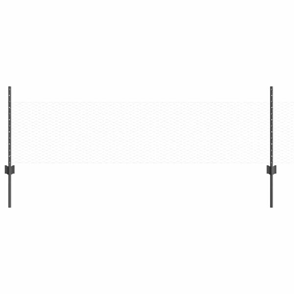 vidaXL Recinzione con Posto Grigio 0,5 x 10 m Acciaio e PVC