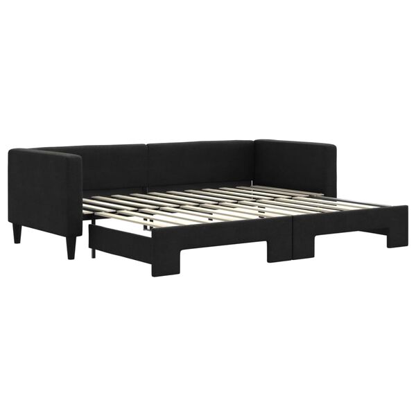 vidaXL Divano Letto con Letto Estraibile Nero 80x200 Tessuto