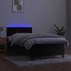 vidaXL Letto a Molle con Materasso e LED Nero 80x200 cm in Velluto
