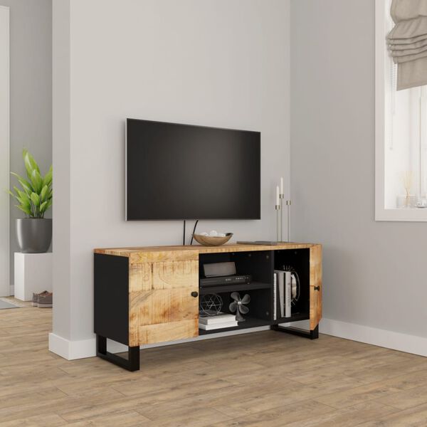 vidaXL Mobile Porta TV 105x33x46cm in Legno Massello di Mango