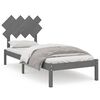vidaXL Giroletto Grigio 90x190 cm Single in Legno Massello