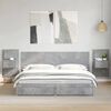 vidaXL Testiera Letto con Comodini Grigio Cemento 200cm in Multistrato
