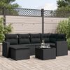 vidaXL Set Divani da Giardino con Cuscini 7pz Nero Polyrattan