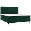 vidaXL Letto a Molle con Materasso e LED Verde Scuro 180x200cm Velluto