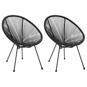 vidaXL Sedie da Giardino Acapulco 2 pz in Rattan Nere