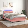 vidaXL Letto a Molle con Materasso e LED Rosa 120x190 cm in Velluto