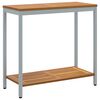 vidaXL Tavolo da Esterno Naturale e Grigio 80 x 35 x 75 cm