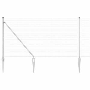 vidaXL Palo della recinzione Argento