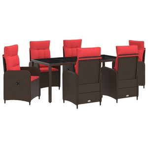 vidaXL Set da pranzo per esterni 7 pz polyrattan