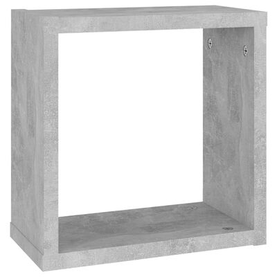 vidaXL Mensole Parete a Cubo 2 pz Grigio Cemento 30x15x30 cm