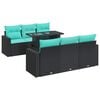 vidaXL Set Divani da Giardino con Cuscini 7pz Nero Polyrattan Acacia