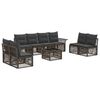 vidaXL Set Divano da Giardino 9 pz Grigio polyrattan