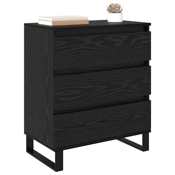 vidaXL Credenza Rovere Nero 60 x 35 x 70 cm Legno multistrato