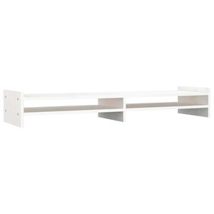 vidaXL Supporto per Monitor Bianco 100x27x15 cm Legno Massello di Pino