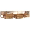 vidaXL Set di divani da esterno 7 pz Naturale Legno di Acacia Massello