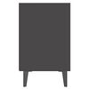vidaXL Comodino con Gambe in Metallo Grigio 40x30x50 cm
