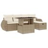 vidaXL Set Divano da Giardino 6 pz con Cuscini Beige in Polyrattan