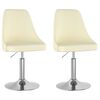 vidaXL Sedie da Pranzo Girevoli 2 pz Crema in Tessuto