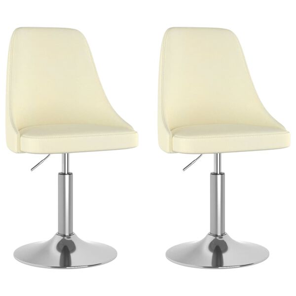 vidaXL Sedie da Pranzo Girevoli 2 pz Crema in Tessuto