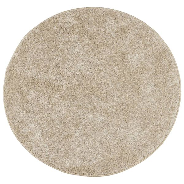 vidaXL Tappeto a Pelo Lucido Lungo ISTAN Effetto Beige Ø 80 cm
