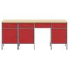vidaXL Mobile da lavoro con cassetto 4 pcs Rosso 200 x 55 x 85 cm