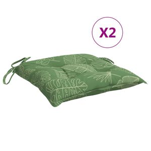 vidaXL Cuscini per Sedia 2 pz Motivo a Foglie 40x40x7 cm Tessuto