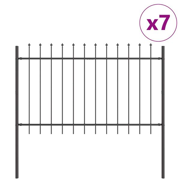 vidaXL Recinzione per Giardino 7 pcs Grigio 11,9 x 1,2 m