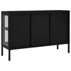 vidaXL Credenza Nera 105x35x70 cm in Acciaio e Vetro