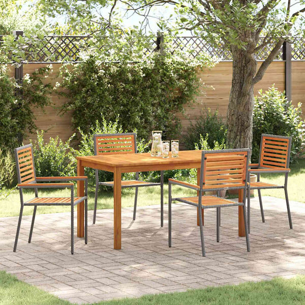 vidaXL Set da Pranzo per Giardino 5 pcs Grigio