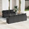 vidaXL Set Divano da Giardino con cuscino 8 pcs Nero polyrattan