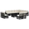 vidaXL Set Divano da Giardino 13 pz Nero e Bianco Crema polyrattan