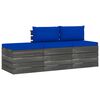 vidaXL Set Divani da Giardino su Pallet 3 pz con Cuscini Massello Pino