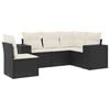 vidaXL Set Divani da Giardino 5 pz con Cuscini in Polyrattan Nero