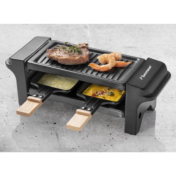 Bestron Piastra per Raclette ARG150BW 350 W Nera in Legno