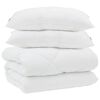 vidaXL Duvet Invernale con cuscino 3 pz Bianco Microfibra