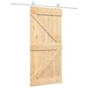 vidaXL Porta Scorrevole con Set Hardware 95x210 cm Legno Massello Pino
