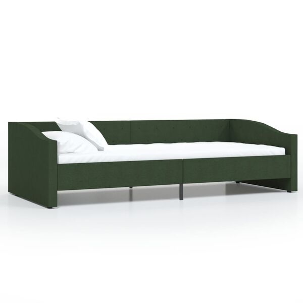 vidaXL Dormeuse USB Verde Scuro in Tessuto 90x200 cm