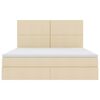 vidaXL Letto con contenitore e LED Crema 160 x 200 cm Poliestere