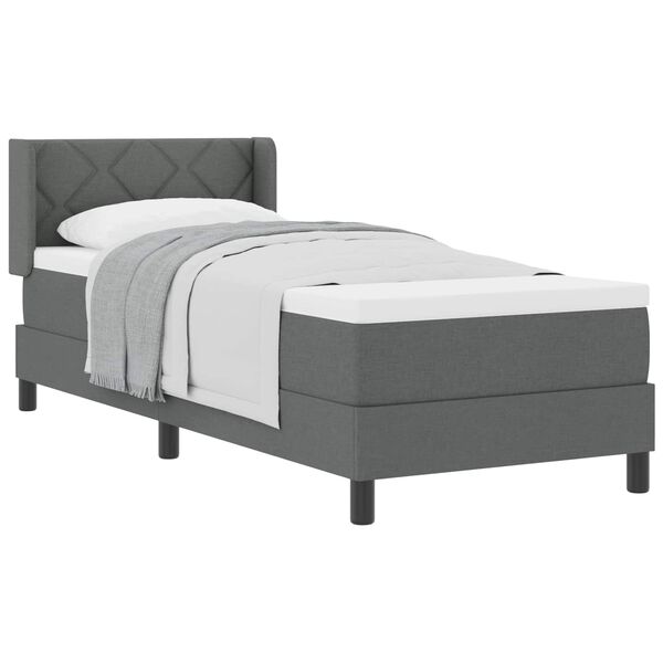 vidaXL Letto a molle con materasso Grigio scuro 200 x 80 cm Poliestere