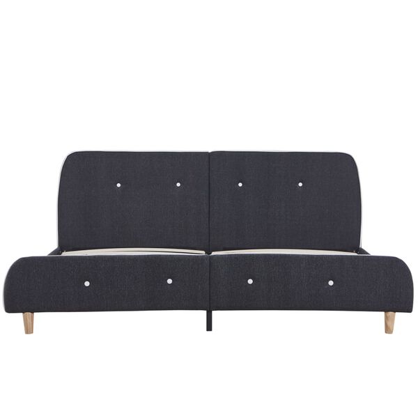 vidaXL Giroletto a LED senza Materasso Grigio Scuro 160x200 cm Tessuto