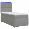 vidaXL Letto box spring con materasso Grigio Chiaro 100 x 200 cm