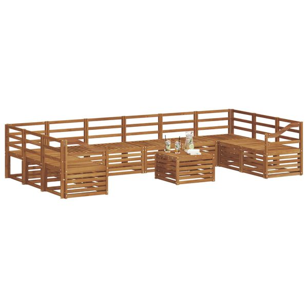 vidaXL Set divani Naturale Legno di Acacia Massello