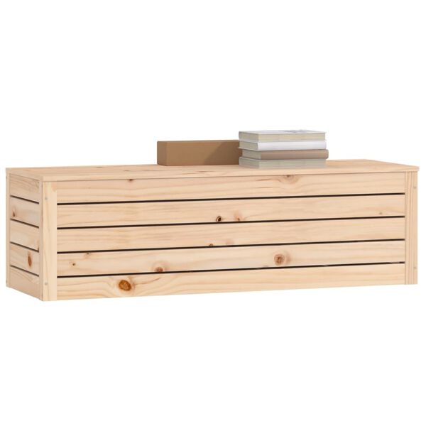 vidaXL Contenitore Portaoggetti 109x36,5x33 cm Legno Massello Pino