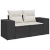 vidaXL Set Divani da Giardino 9 pz con Cuscini Nero Polyrattan Acacia