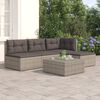 vidaXL Set Divani da Giardino 4 pz con Cuscini in Polyrattan Grigio