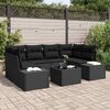 vidaXL Set Divano da Giardino con cuscino 8 pcs Nero polyrattan