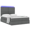 vidaXL Letto con contenitore e LED con led Grigio scuro 140 x 190 cm