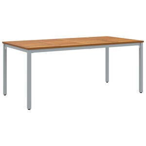 vidaXL Tavolo da Esterno Naturale e Grigio 180 x 90 x 75 cm
