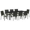 vidaXL Set da Pranzo per Giardino 9 pz Nero polyrattan