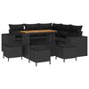 vidaXL Set Divano da Giardino 9 pz 8-Numero di posti Nero polyrattan